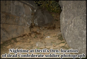 Nightime at Devil's Den, Gettysburg, Pennsylvania