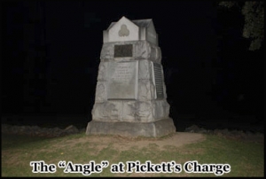 Nightime at Devil's Den, Gettysburg battlefield