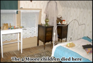 The 4 Moore children died her in the Villisca Axe Murder House, Iowa