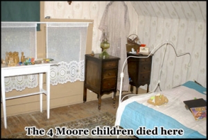 The 4 Moore children died her in the Villisca Axe Murder House, Iowa